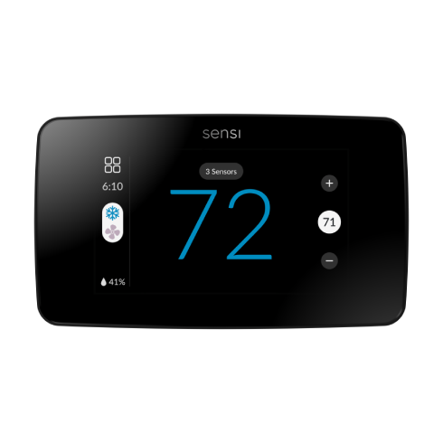 Photograph of a Sensi smart thermostat.