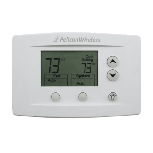 Photograph of a Pelican smart thermostat.